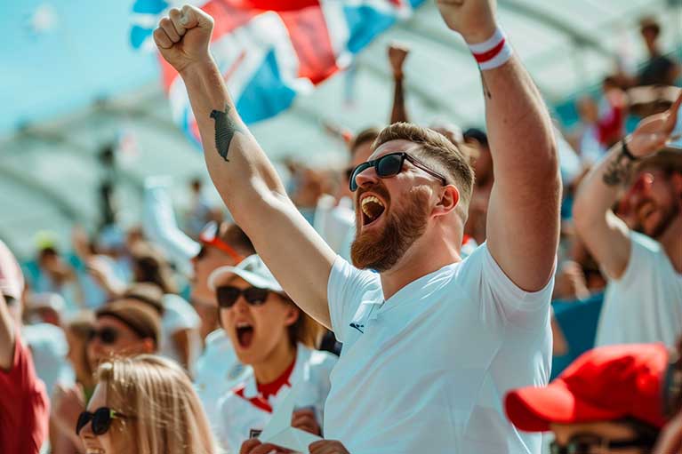 football fans on a stadium