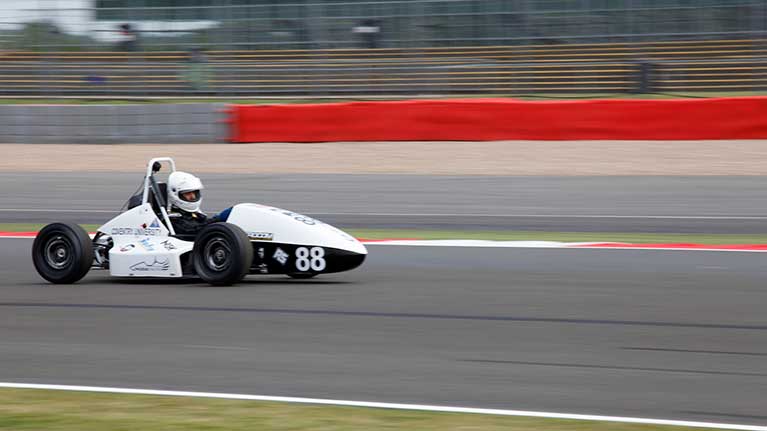 Racing car on the race track