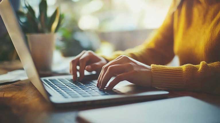 person working from home