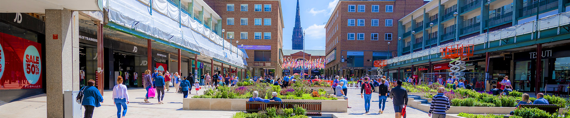 Coventry city centre on a clear day