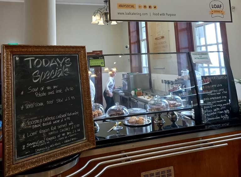 the picture of the Bobbin Coffee Shop located in City Hall, Belfast