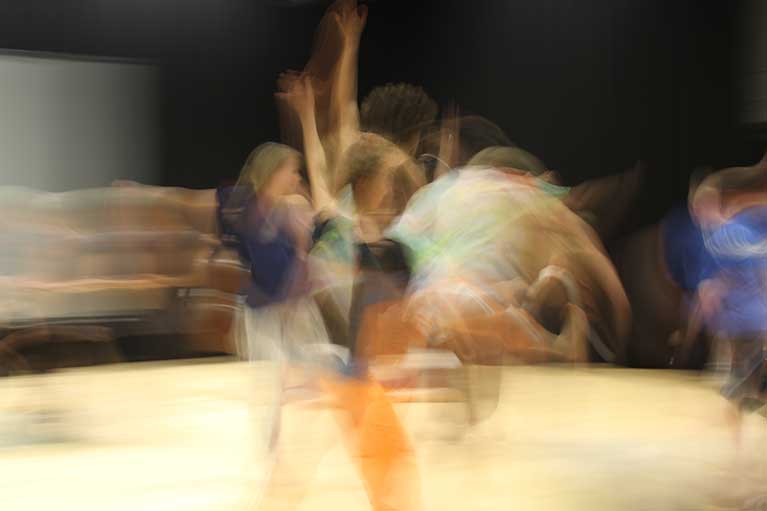 long exposure photo of people dancing