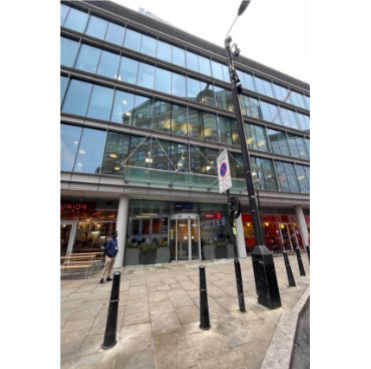 Outside view of Coventry University campus building, 102 Middlesex Street, London