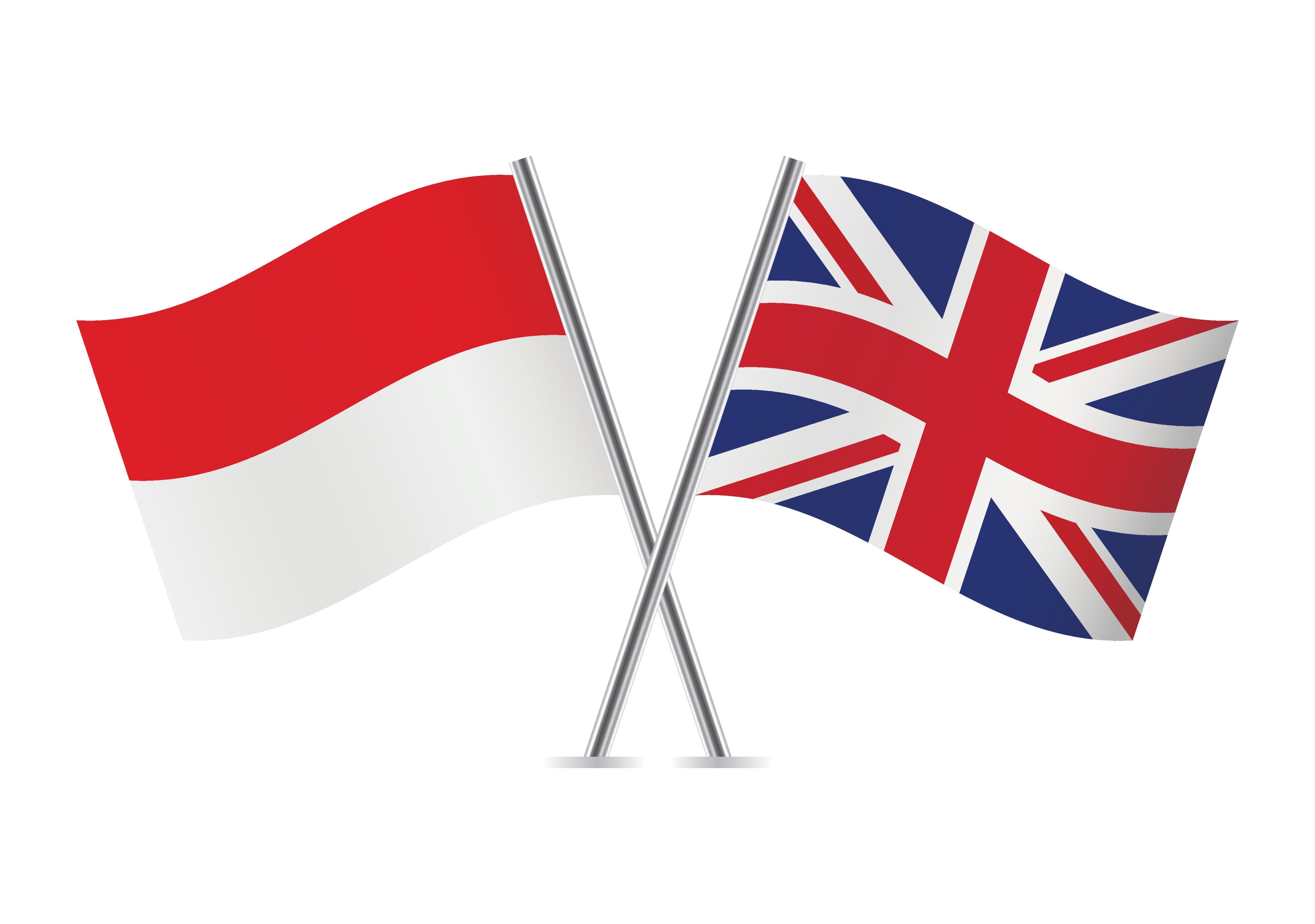 UK and Indonesian Flags
