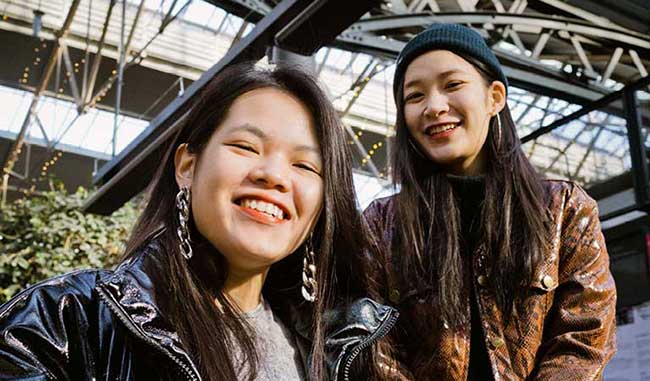 Two smiling students