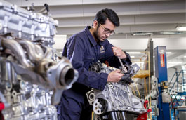 Student in the workshop