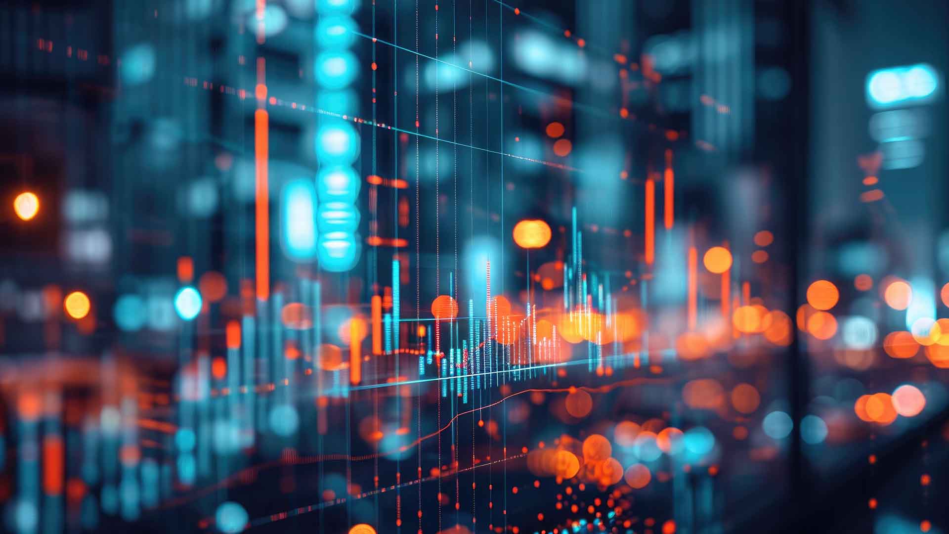 Blurred lights in a cityscape