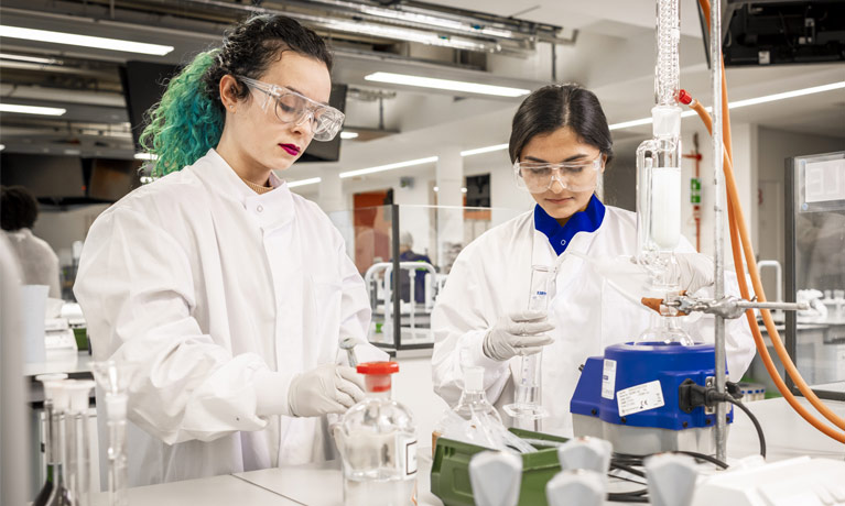 Students working in the SuperLab