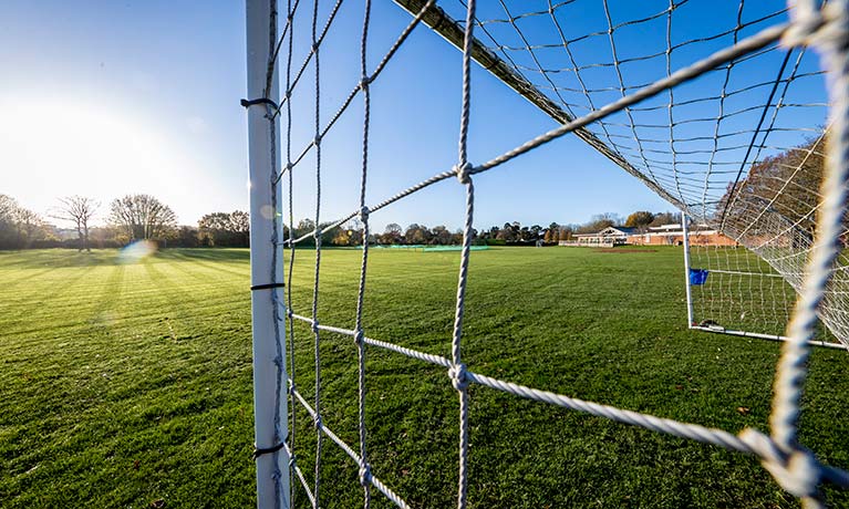 Football field on a sunny day