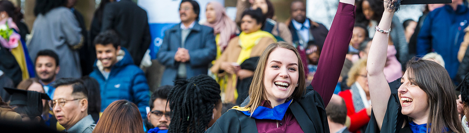 Students celebrating at a graduation ceremony
