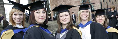 Postgraduates at a graduation ceremony