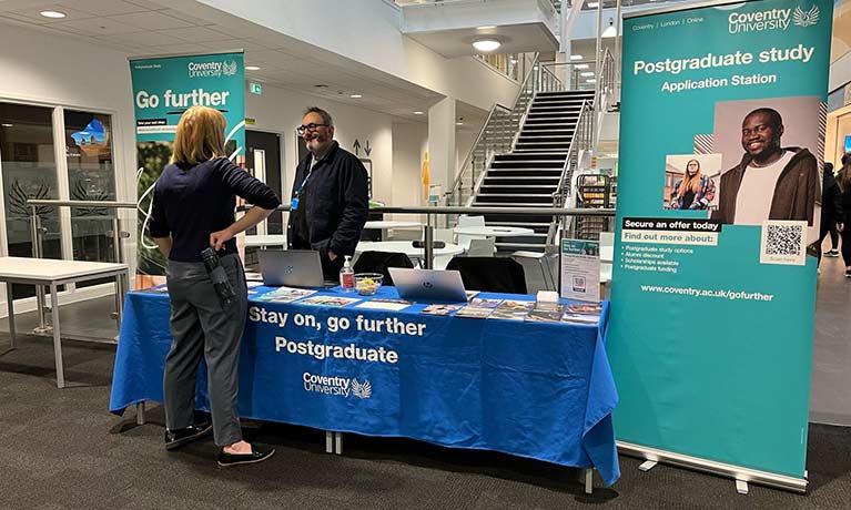 Postgraduate information stand in the Hub
