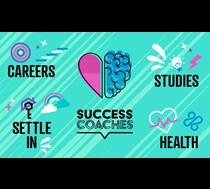 poster of success coaches and 4 pillars studies, careers, settle in and health