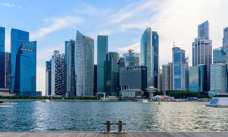 Singapore city skyline of business district downtown in daytime