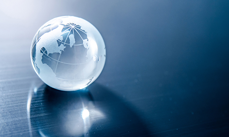 glass globe on table