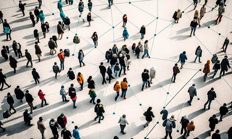 picture of people walking on a busy week day