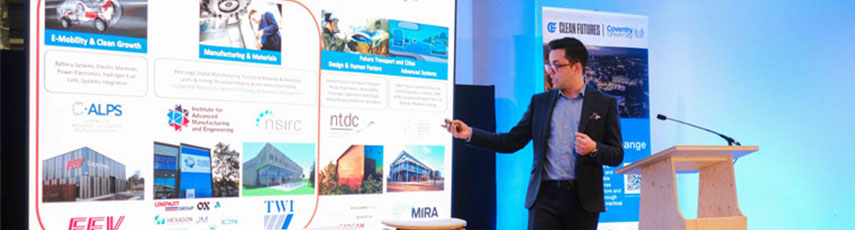 Marcos Kauffman delivering a presentation at the Clean Futures Catalyst event