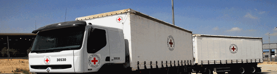 A red cross truck