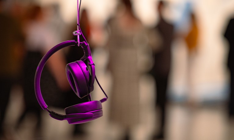 Purple headphones