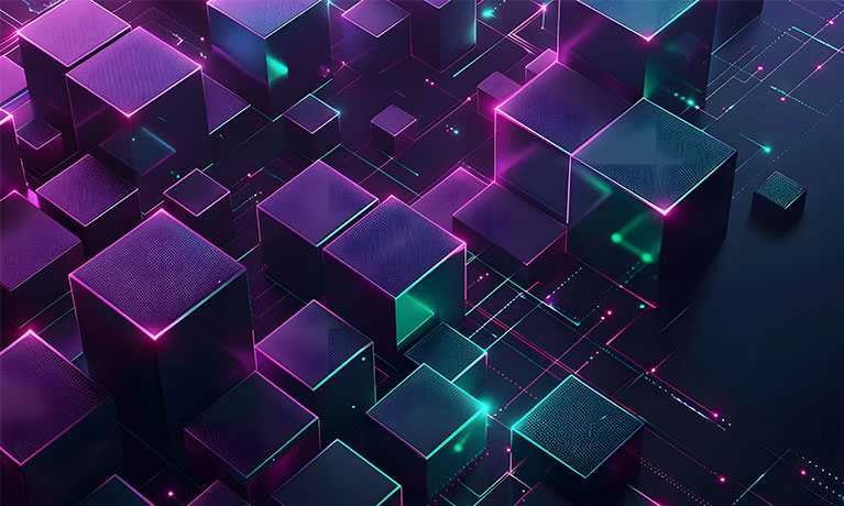 Purple and green cubes