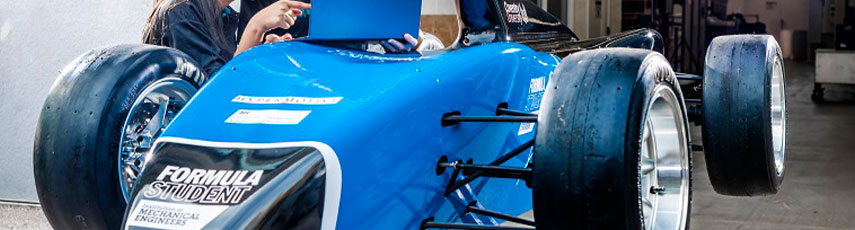 Blue racing car