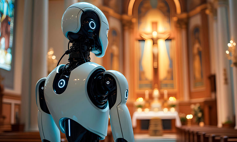 Robot in a church