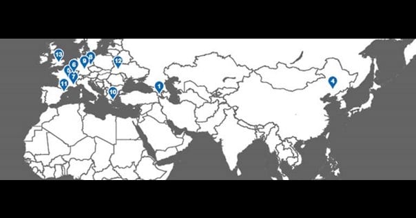 Map and locations of strategic partners