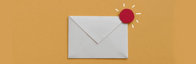 Envelope on a yellow background.