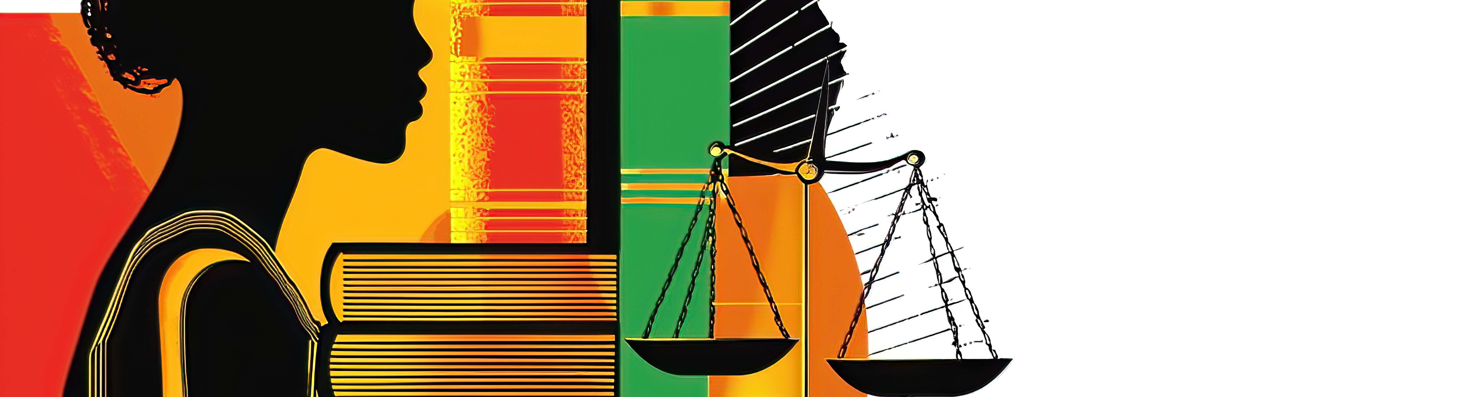 Colourful illustration of a woman and weights