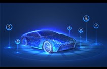 low carbon vehicle digital blue