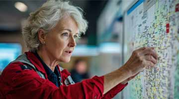 Woman looking at a chart