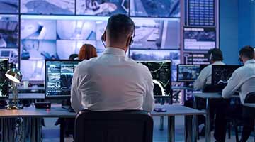 Public safety officer working in an emergency room. 