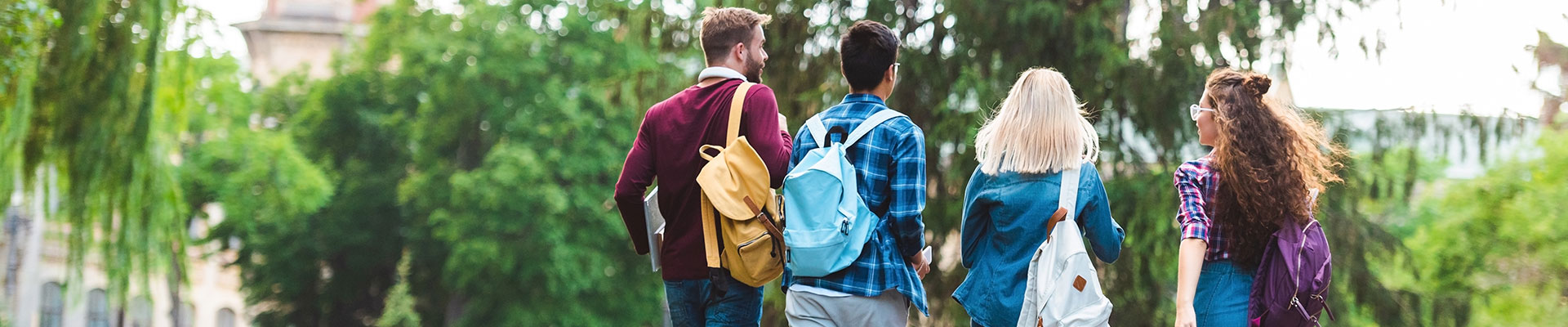 A group of students walking on campus