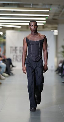 Male model in black outfit