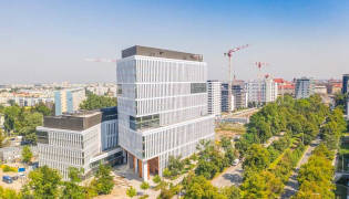 Aerial external view of Wroclaw campus building