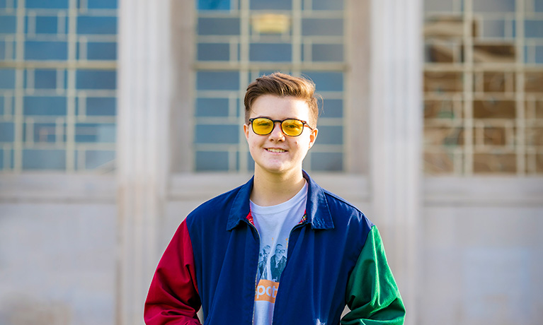 A CU London student outside the Barking & Dagenham campus