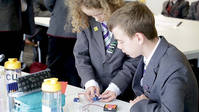 Students taking part in the Faraday Challenge at CU Coventry