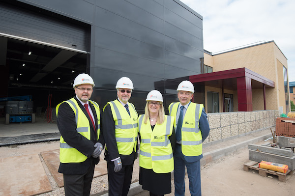 Staff at The National Transport Design Centre topping out ceremony