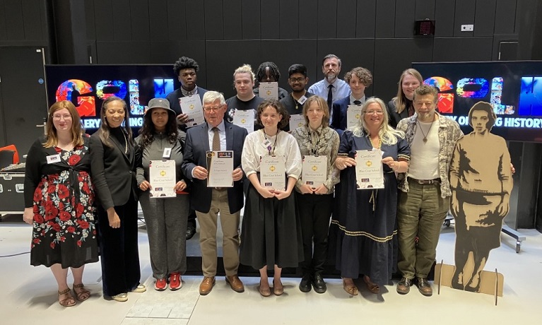 Andy Serkis joins winners of this year's Gallery of Living History competition on stage