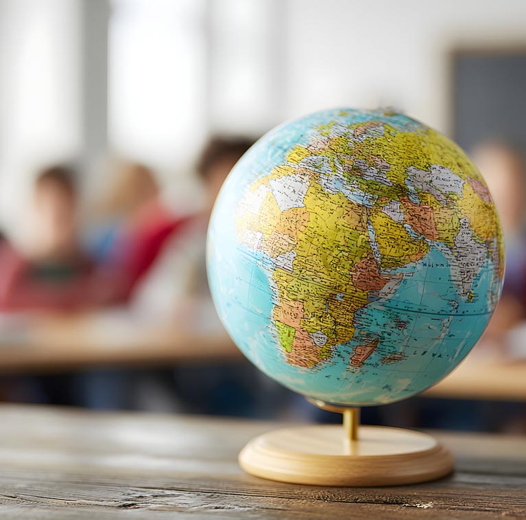 globe in  classroom