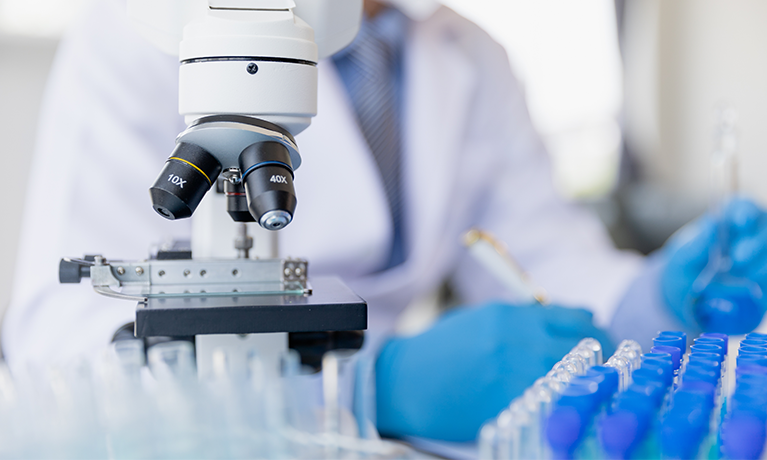 test tubes and equipment in a laboratory